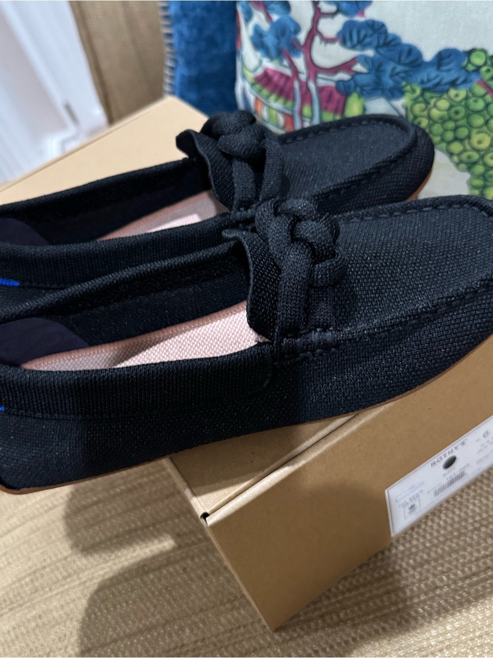 BRAND NEW Rothy's Black Braided Drivers 6
